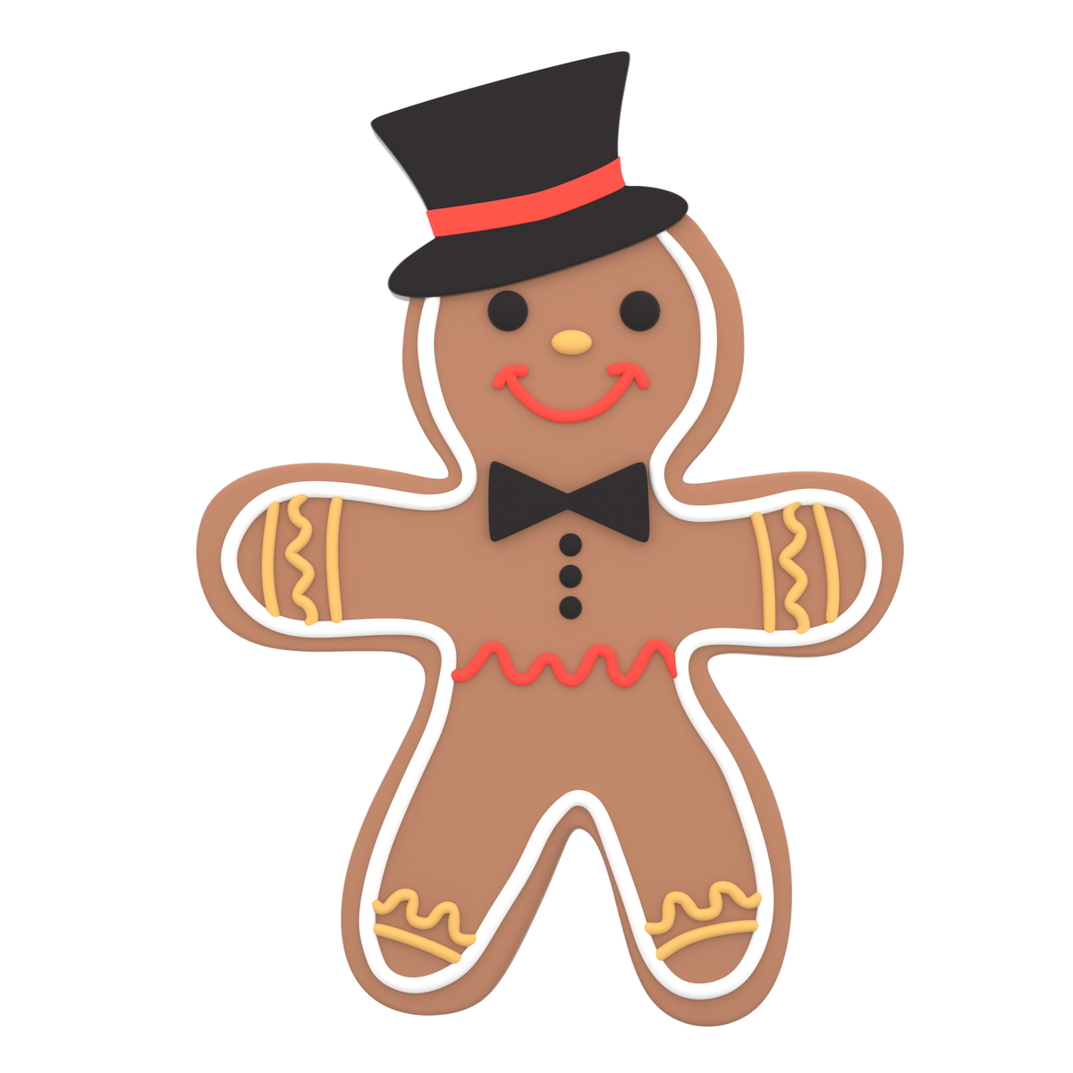 Scentsicles gingerbread man scented ornament with top hat and bow tie
