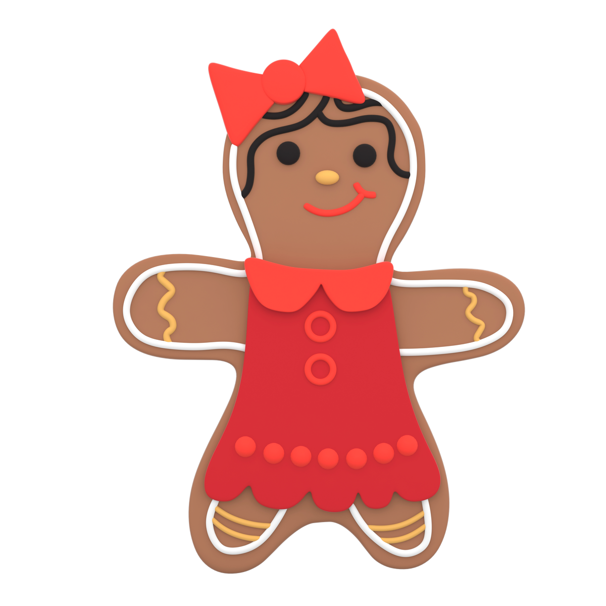 Scentsicles gingerbread girl scented ornament with red bow and dress