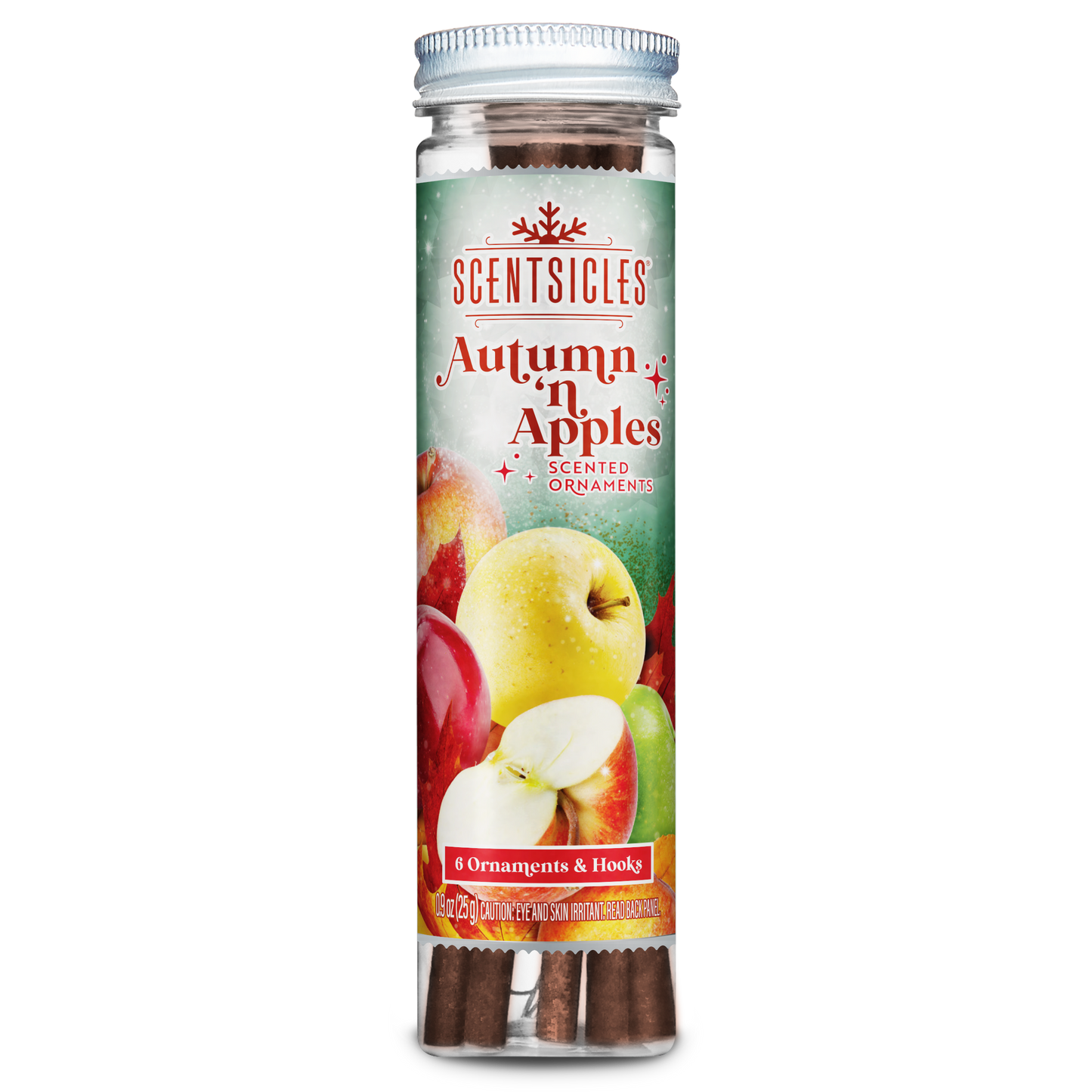 Scentsicles Autumn 'n Apples scented ornament packaging on a white background