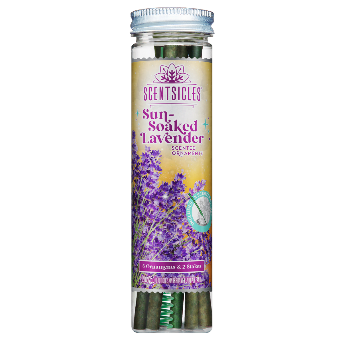 Scentsicles Sun-Soaked Lavender scented ornaments jar
