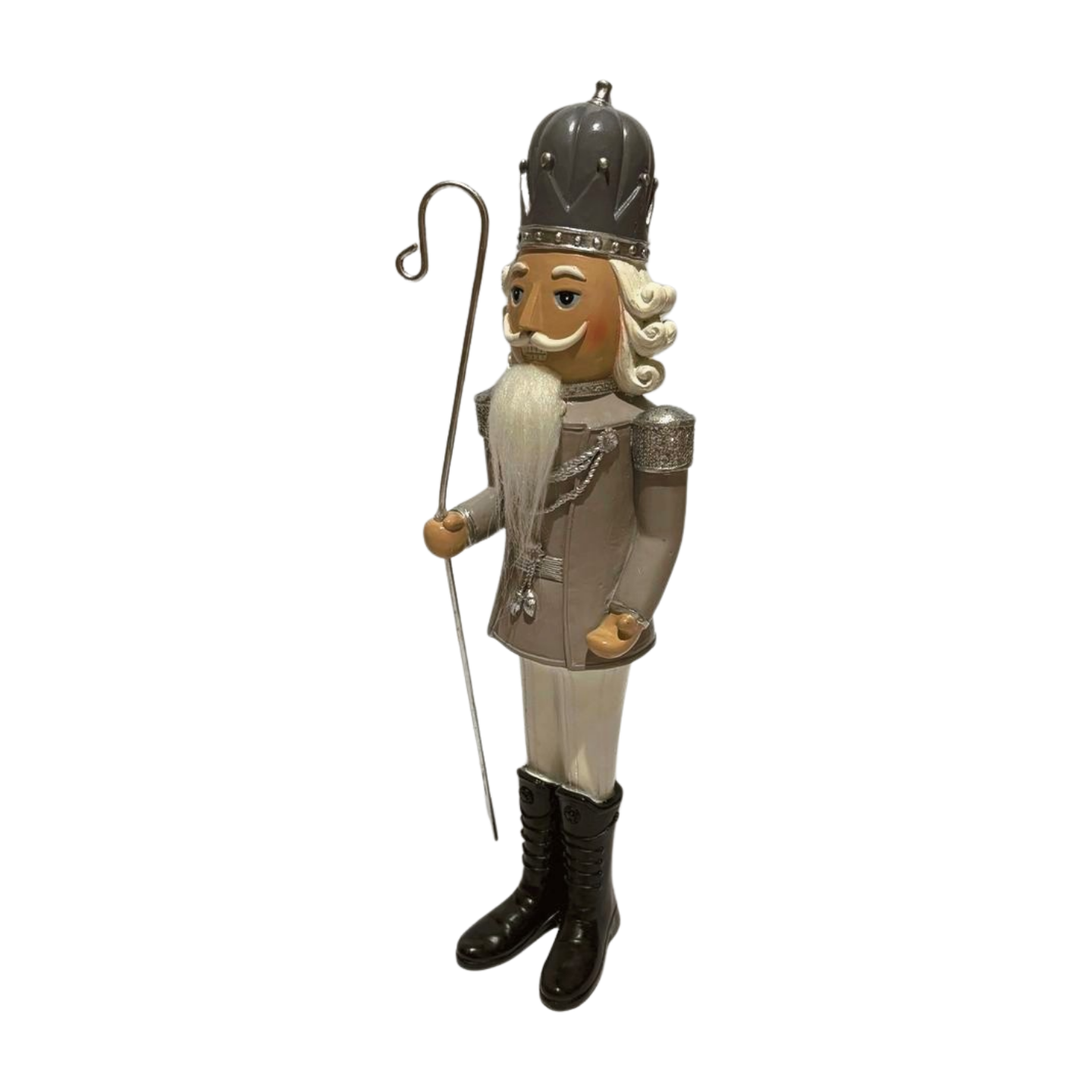 Silver Nutcracker Soldier with a Staff