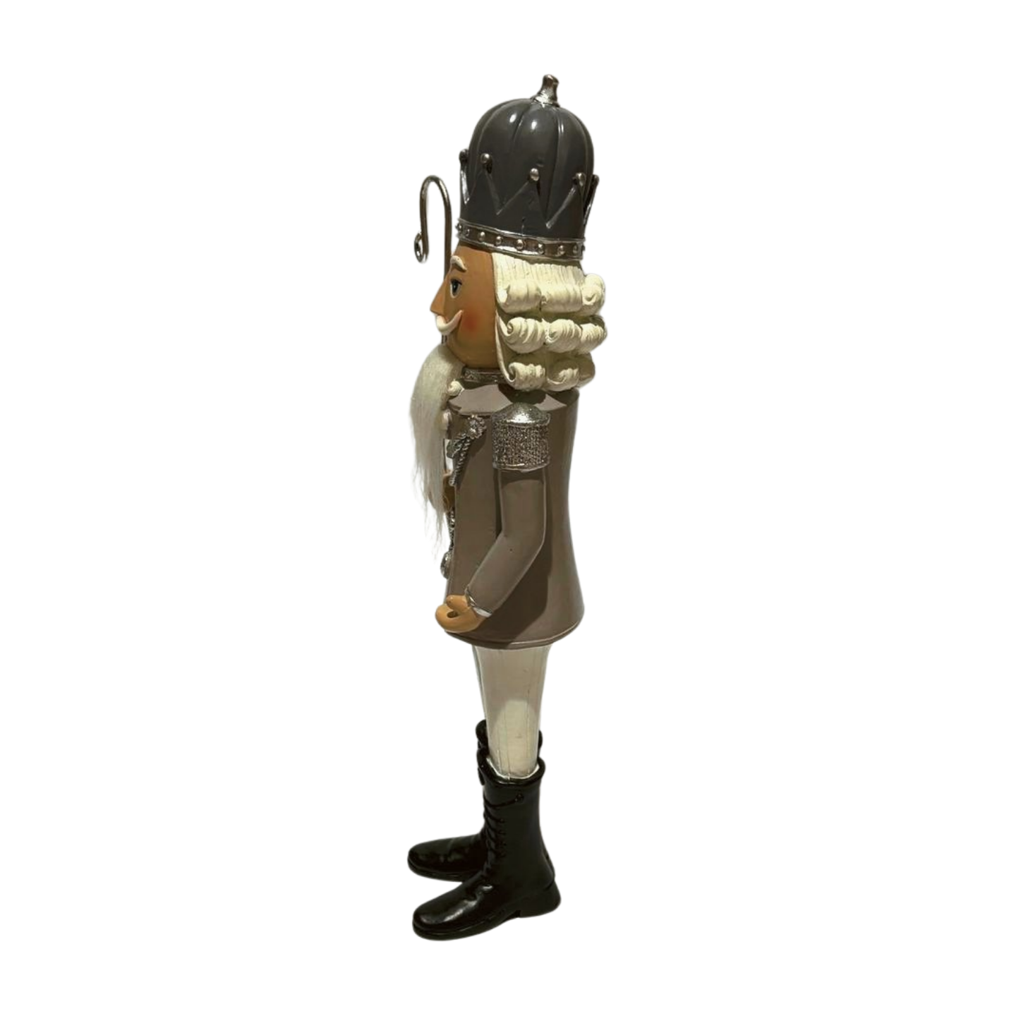 Silver Nutcracker Soldier with a Staff