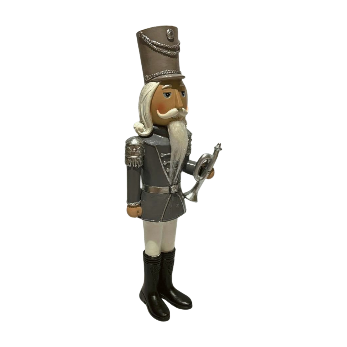 Silver Nutcracker Soldier with a Staff