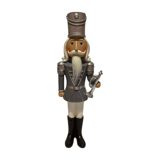 Silver Nutcracker Soldier with Trumpet