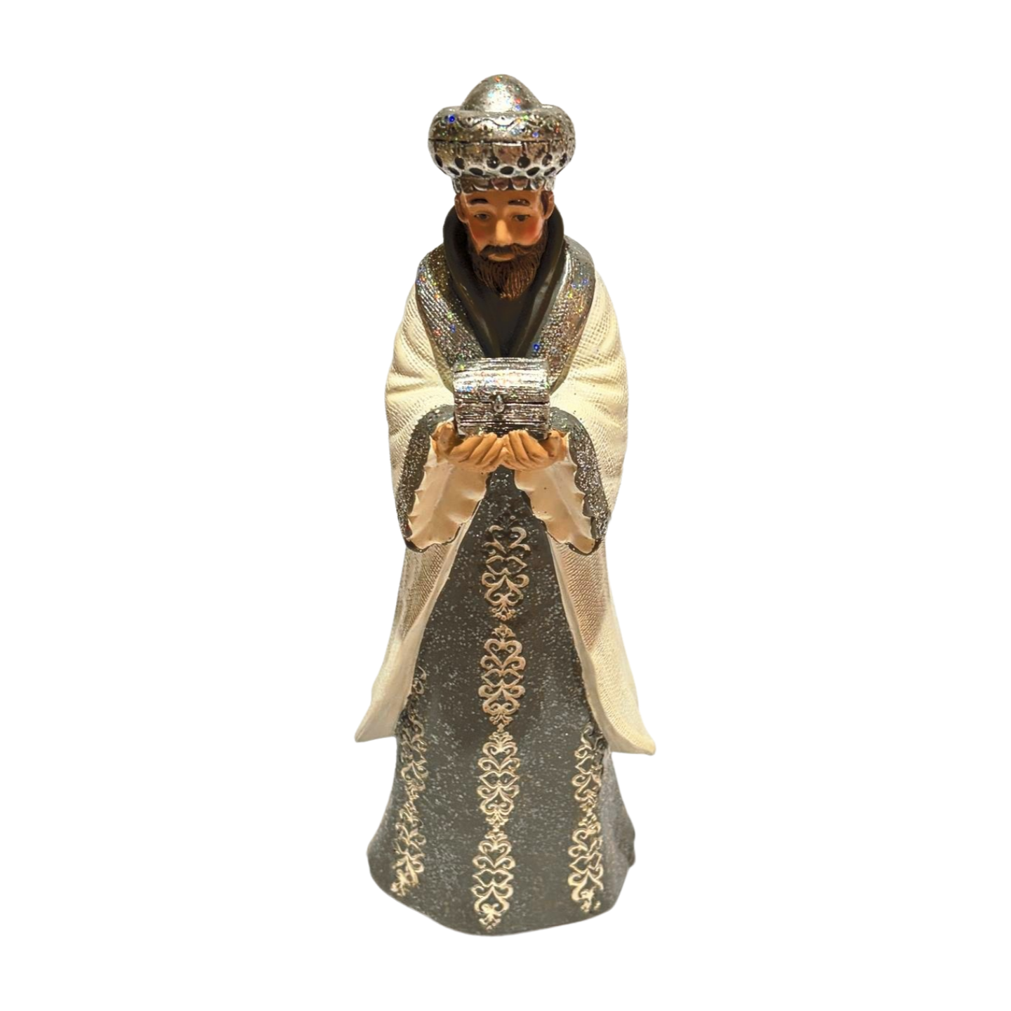 Silver and White Nativity Scene