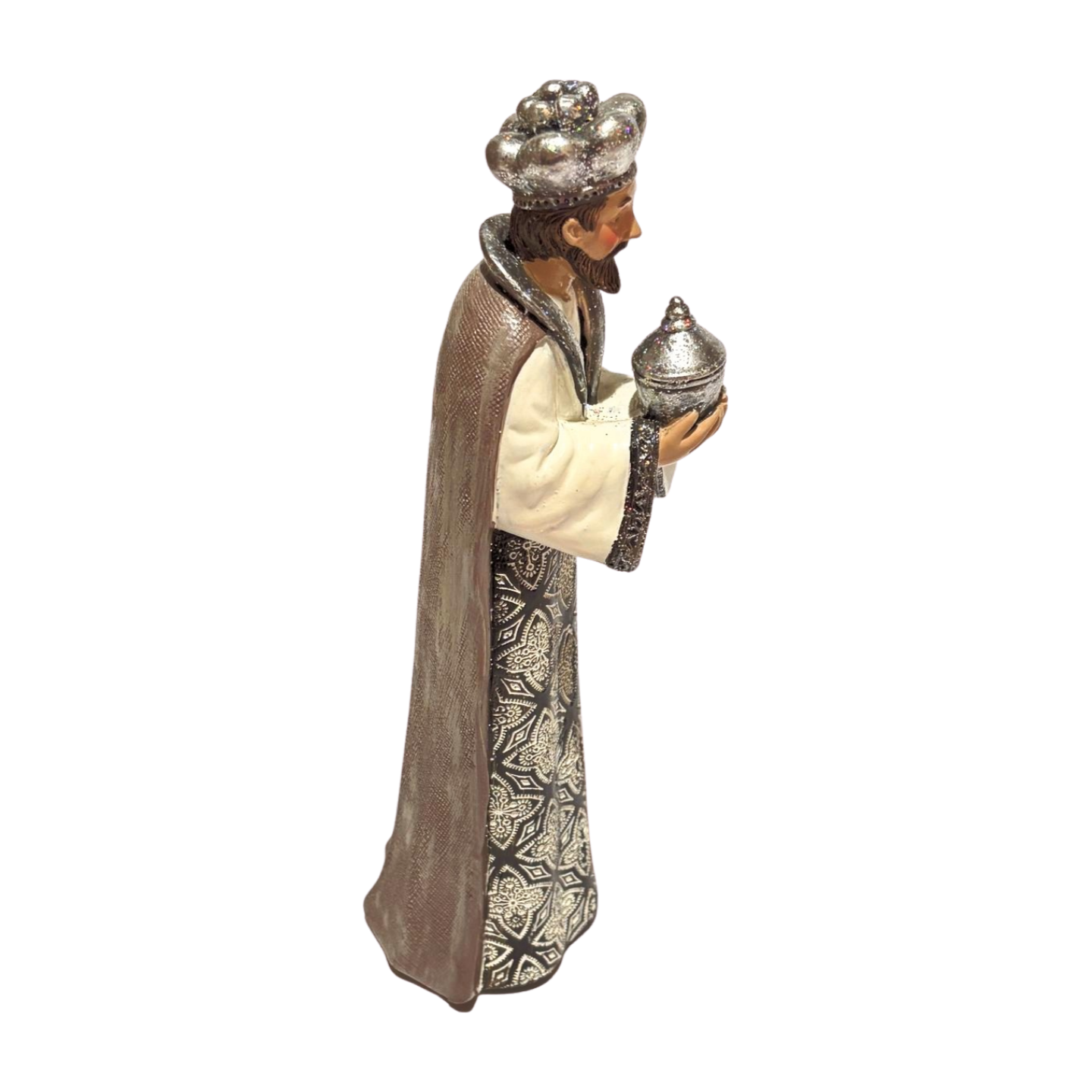 Silver and White Nativity Scene