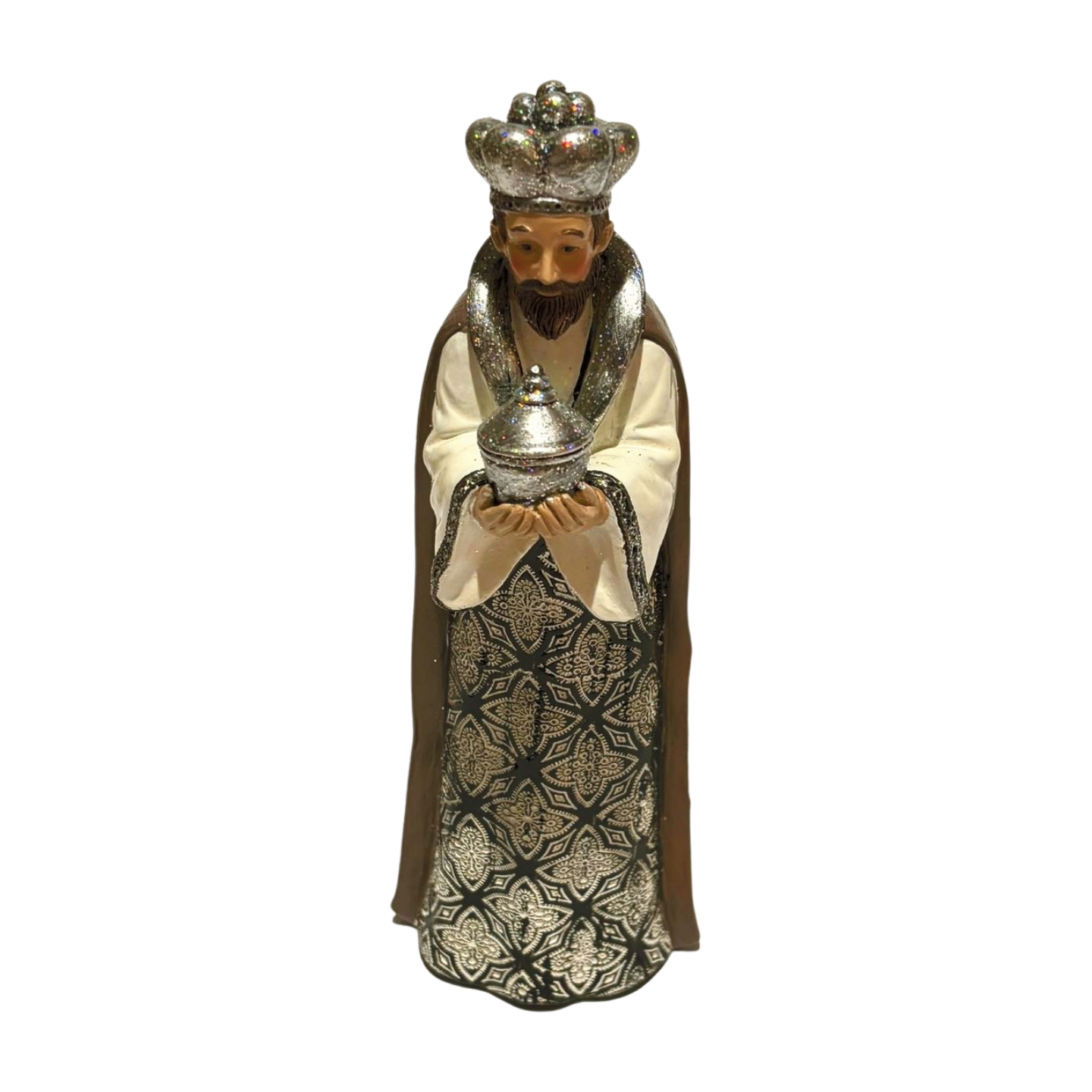 Silver and White Nativity Scene