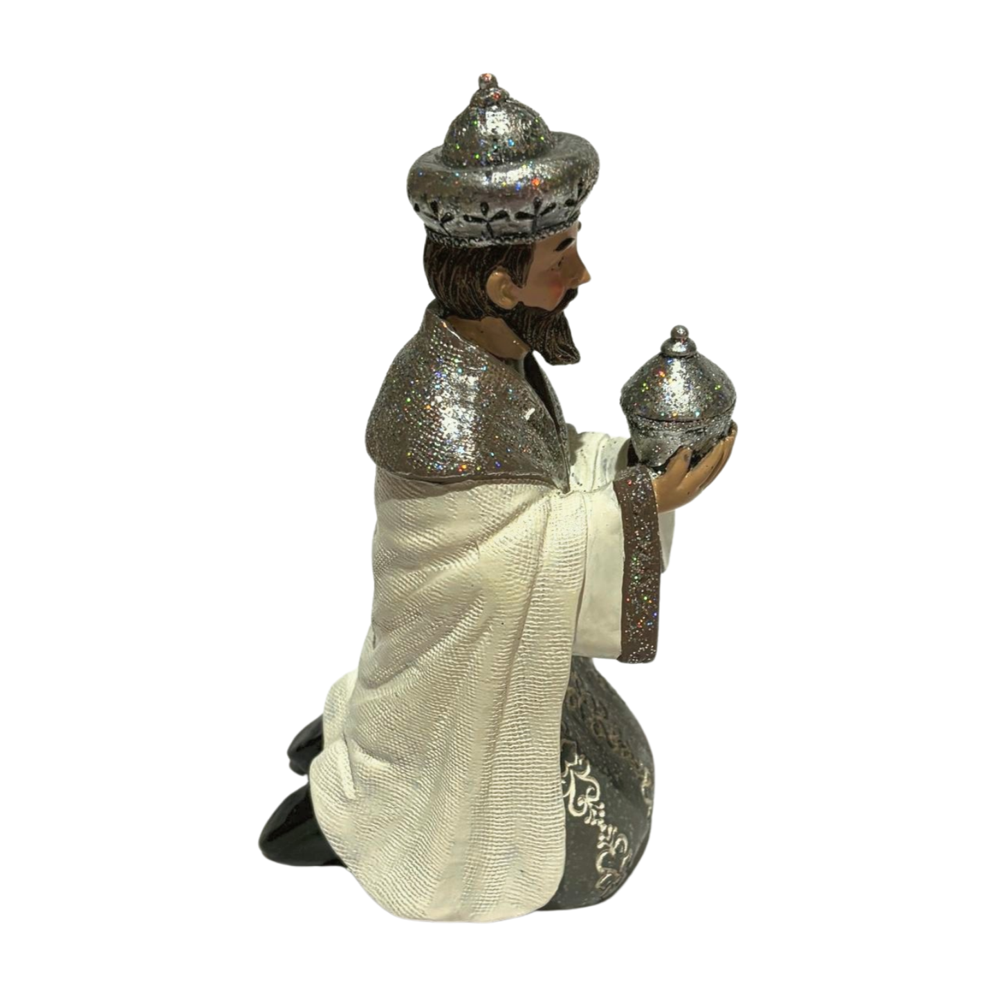 Silver and White Nativity Scene