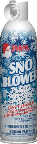 Sno Blower easy cleaner can with Santa Claus design on a white background