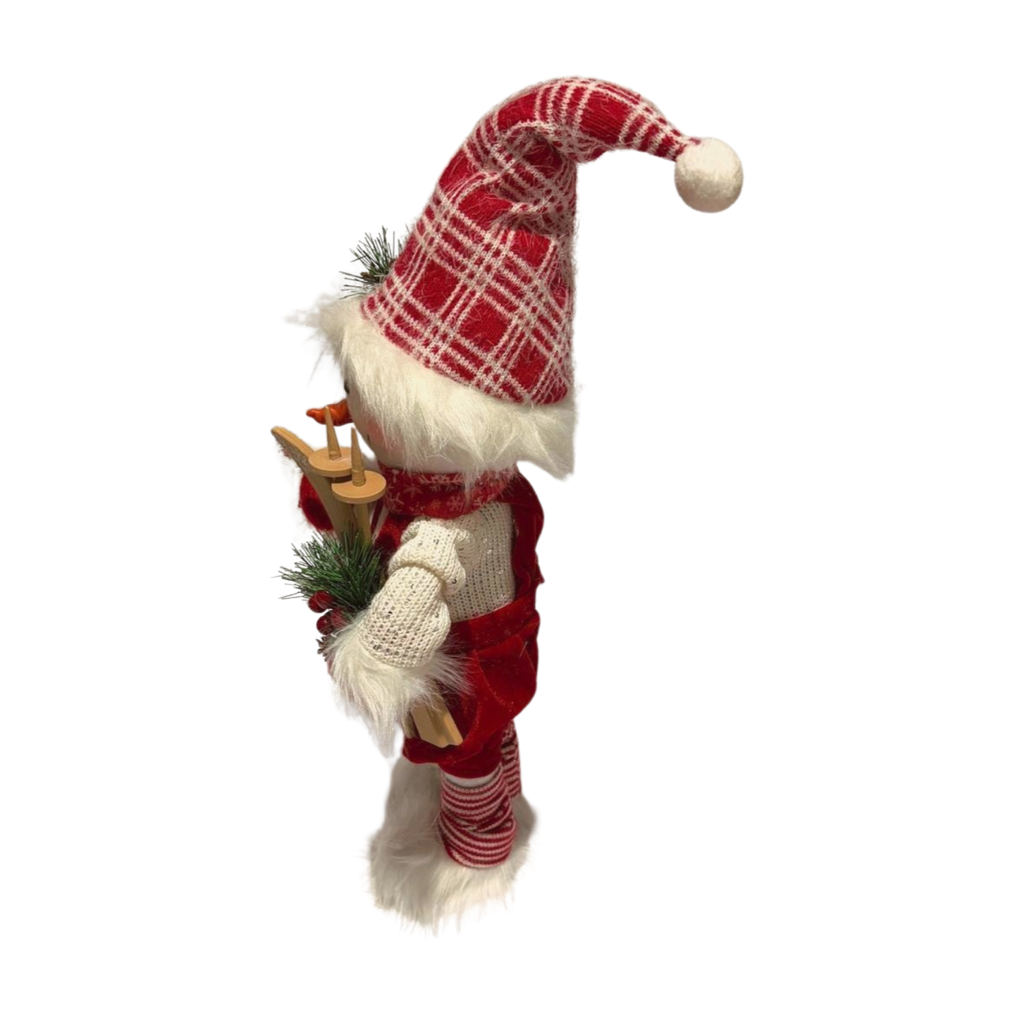 Snowman Boy with Red Hat and Skis