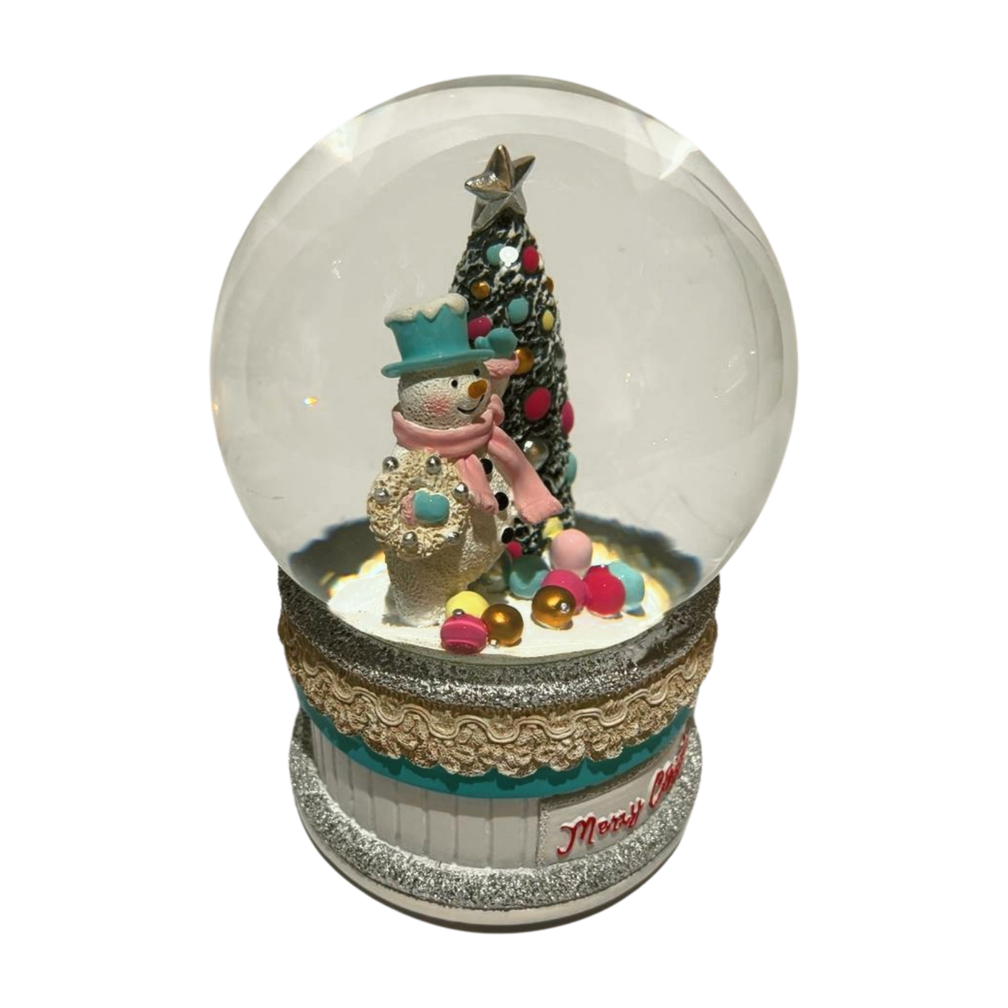 Snowman and Christmas Tree Snow Globe
