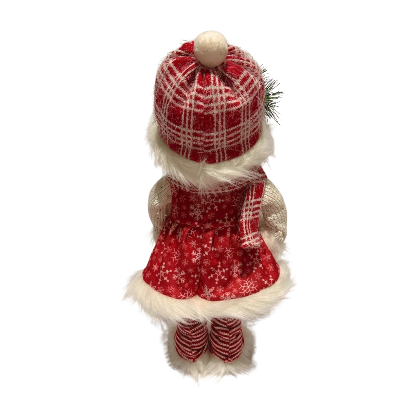 Snowman Girl with Red Dress and Skis