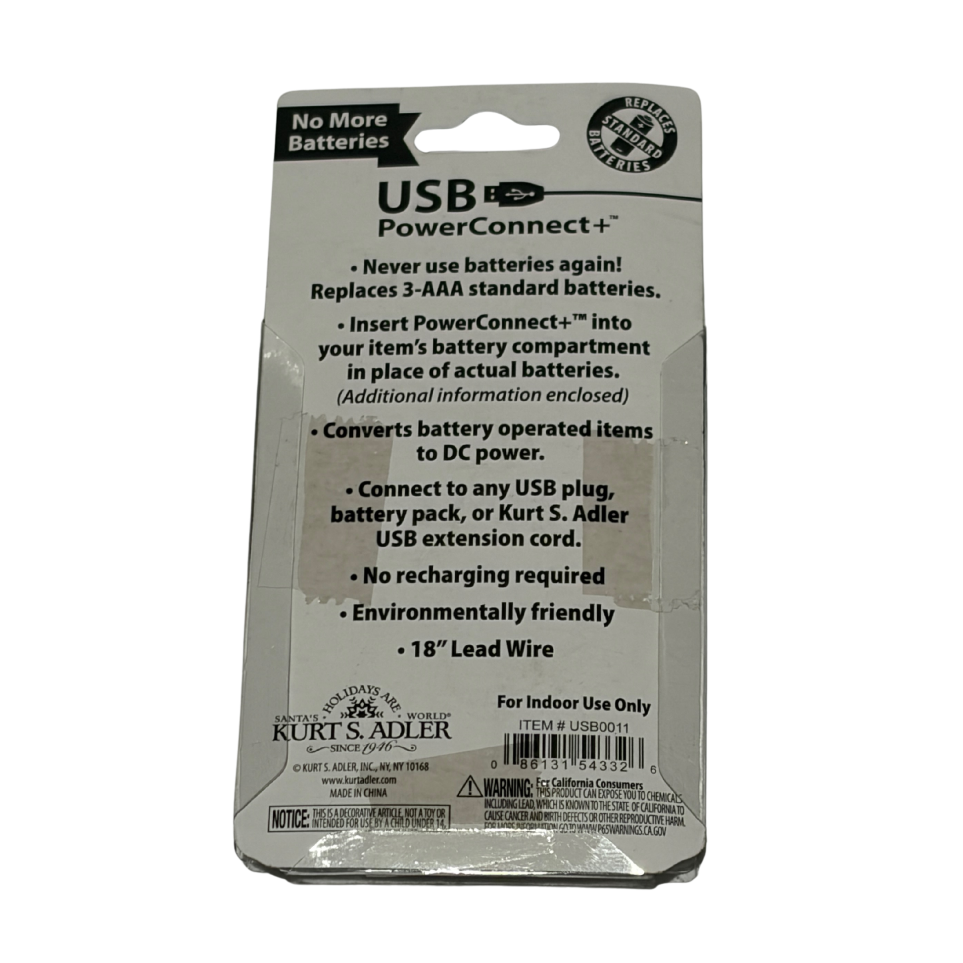 Kurt S. Adler USB PowerConnect+ packaging on a white background